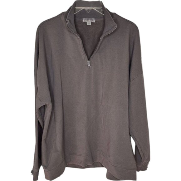 Barefoot Dreams Malibu Collection CozyChic Loungewear Fleecy Top - Mineral - 1X - Picture 2 of 11